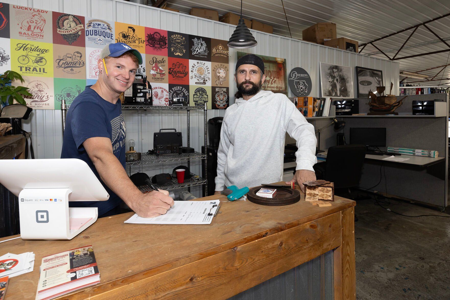 Adam Zalaznik (left) and Matt Folstad recently began Dubuque Clothing Co.    PHOTO CREDIT: Stephen Gassman Telegraph Herald