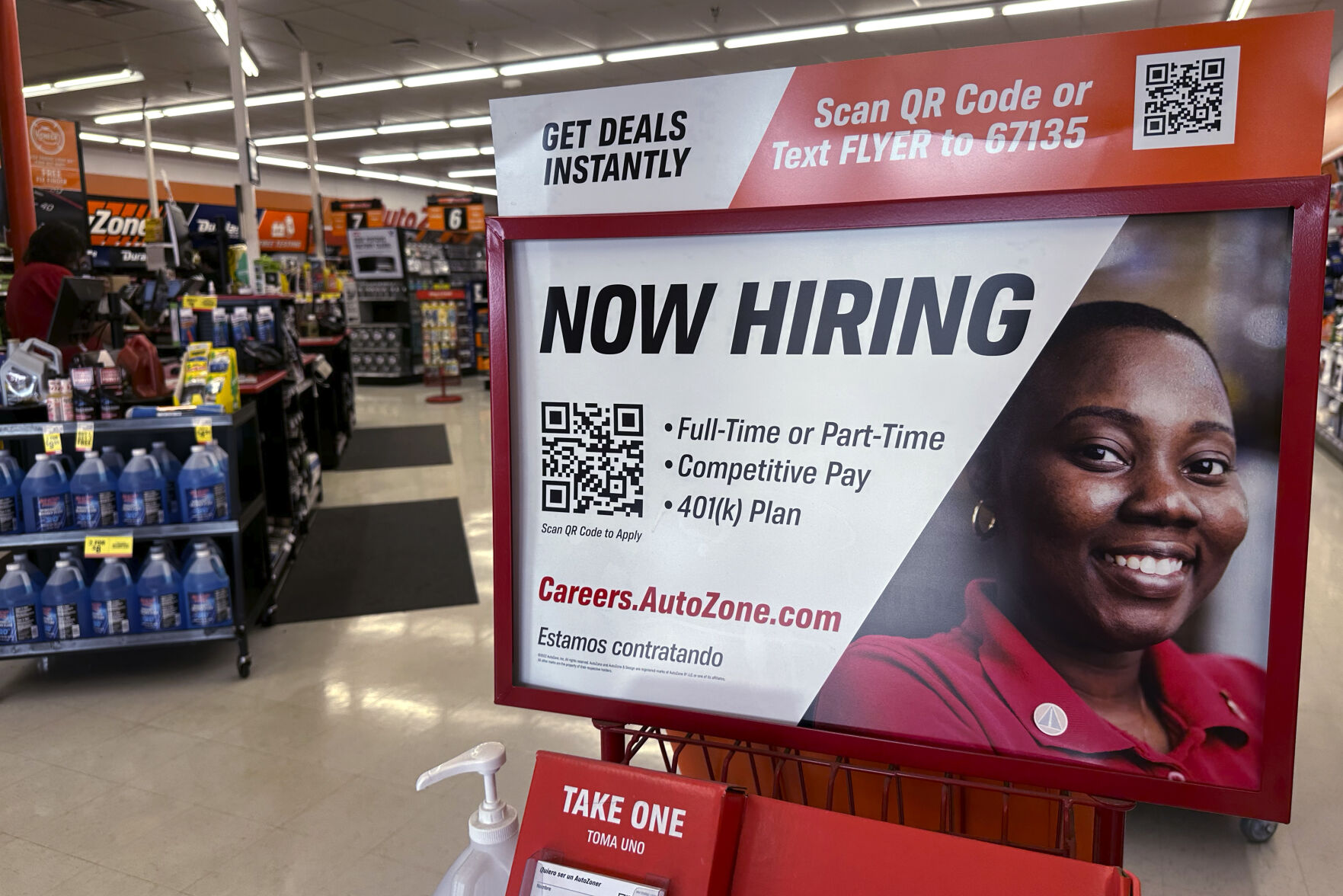 <p>FILE - A hiring sign is displayed at a retail store in Buffalo Grove, Ill., Friday, Sept. 6, 2024. (AP Photo/Nam Y. Huh, File)</p>   PHOTO CREDIT: Nam Y. Huh 