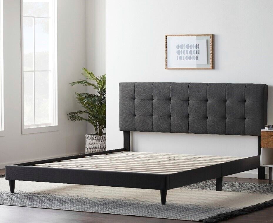 <p>This photo provided by the Consumer Product Safety Commission shows a Lucid Platform Bed with an upholstered square tufted headboard that is being recalled across the U.S. and Canada, Thursday, Sept. 19, 2024, because they can break during use. (Consumer Product Safety Commission via AP)</p>   PHOTO CREDIT: Consumer Product Safety Commission via AP