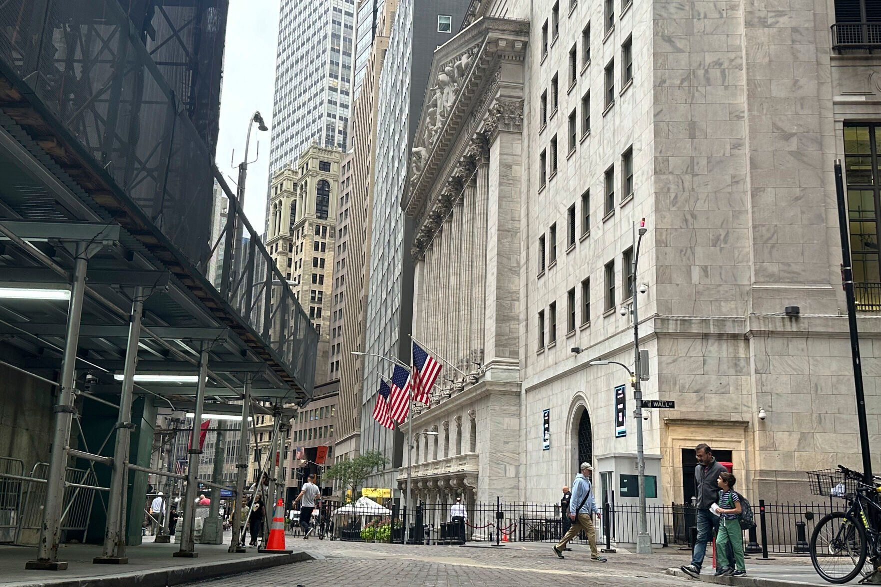 The New York Stock Exchange, center, is shown on Friday, Sept. 27, 2024, in New York. (AP Photo/Peter Morgan)    PHOTO CREDIT: Associated Press