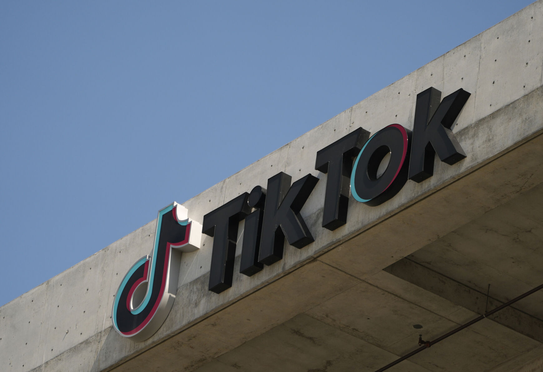 FILE - The TikTok logo is seen on their building in Culver City, Calif., March 11, 2024. (AP Photo/Damian Dovarganes, File)    PHOTO CREDIT: Associated Press