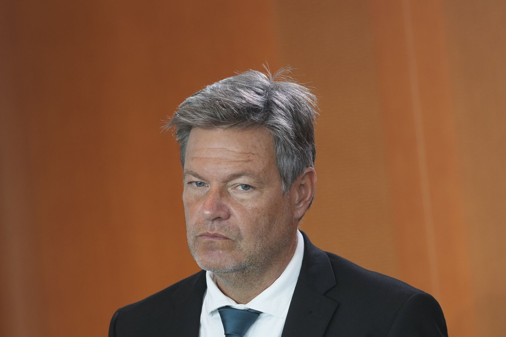 German Economy and Climate Minister Robert Habeck arrives for the cabinet meeting of the German government at the chancellery in Berlin, Germany, Wednesday, Oct. 9, 2024. (AP Photo/Markus Schreiber)    PHOTO CREDIT: Associated Press