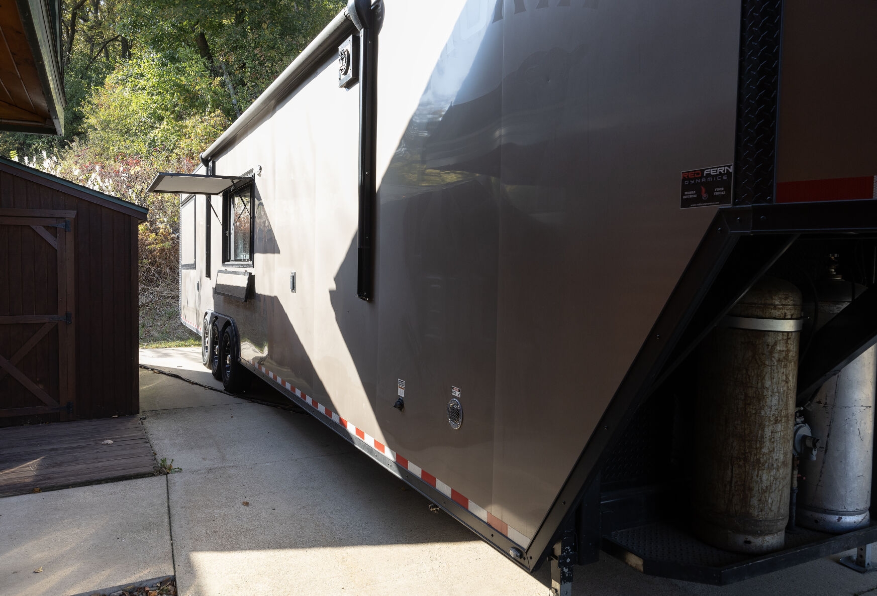 The Apple Blossom Catering trailer sits in Dubuque on Thursday, Oct. 10, 2024.    PHOTO CREDIT: Stephen Gassman