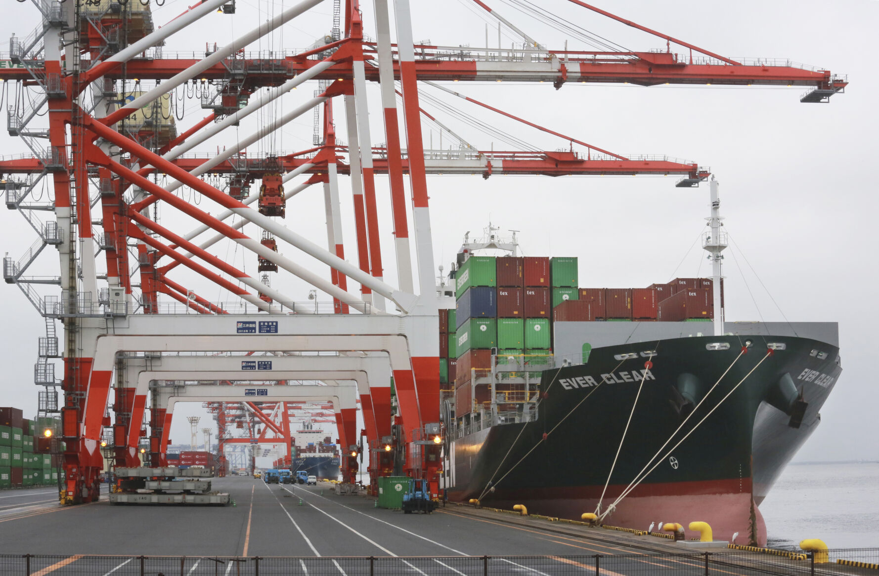 <p>FILE - A container ship is docked at a port in Tokyo, Oct. 12, 2021. (AP Photo/Koji Sasahara, File)</p>   PHOTO CREDIT: Koji Sasahara 