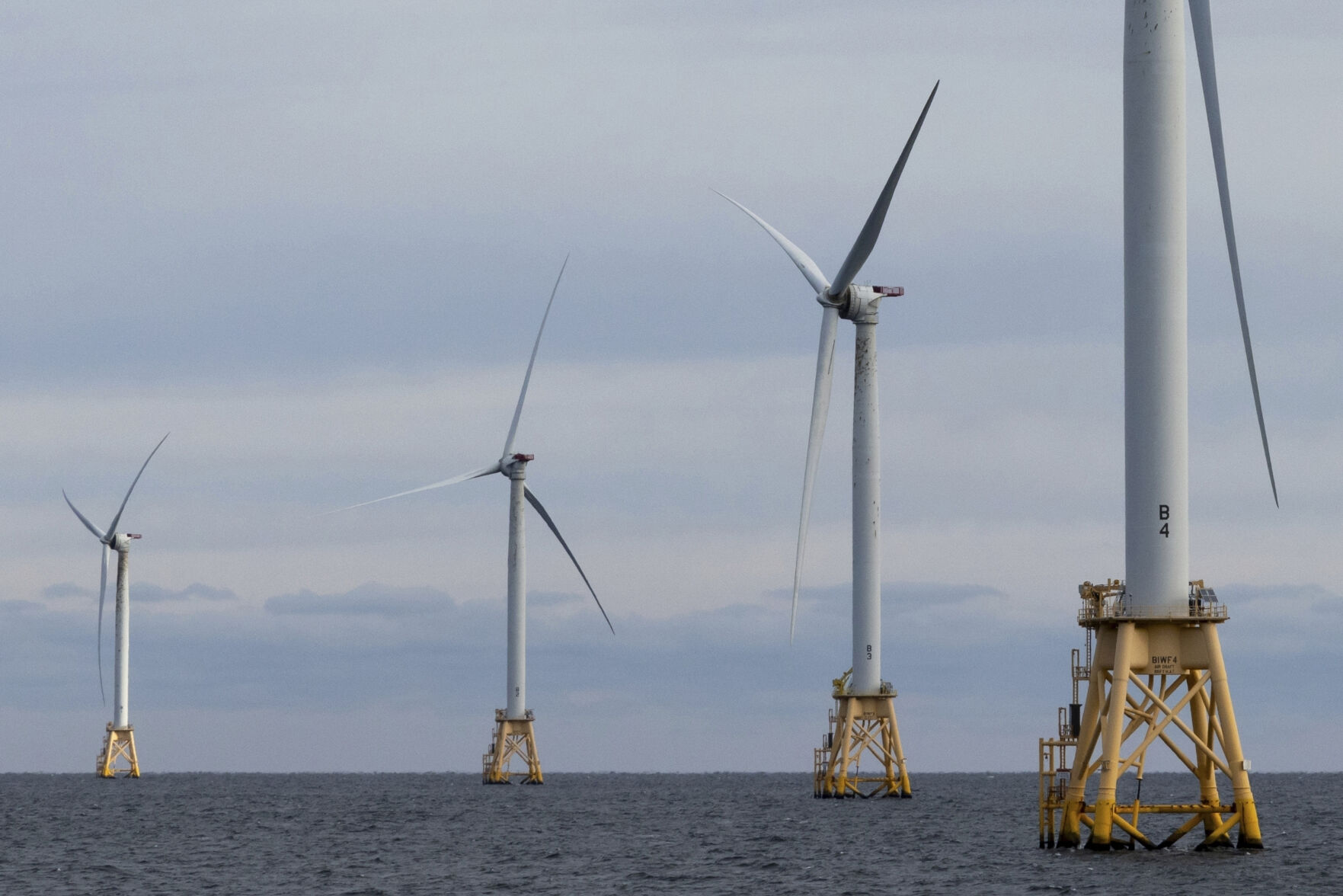 <p>FILE - Turbines operate at the Block Island Wind Farm, Dec. 7, 2023, off the coast of Block Island, R.I. (AP Photo/Julia Nikhinson, File)</p>   PHOTO CREDIT: Julia Nikhinson - freelancer, ASSOCIATED PRESS