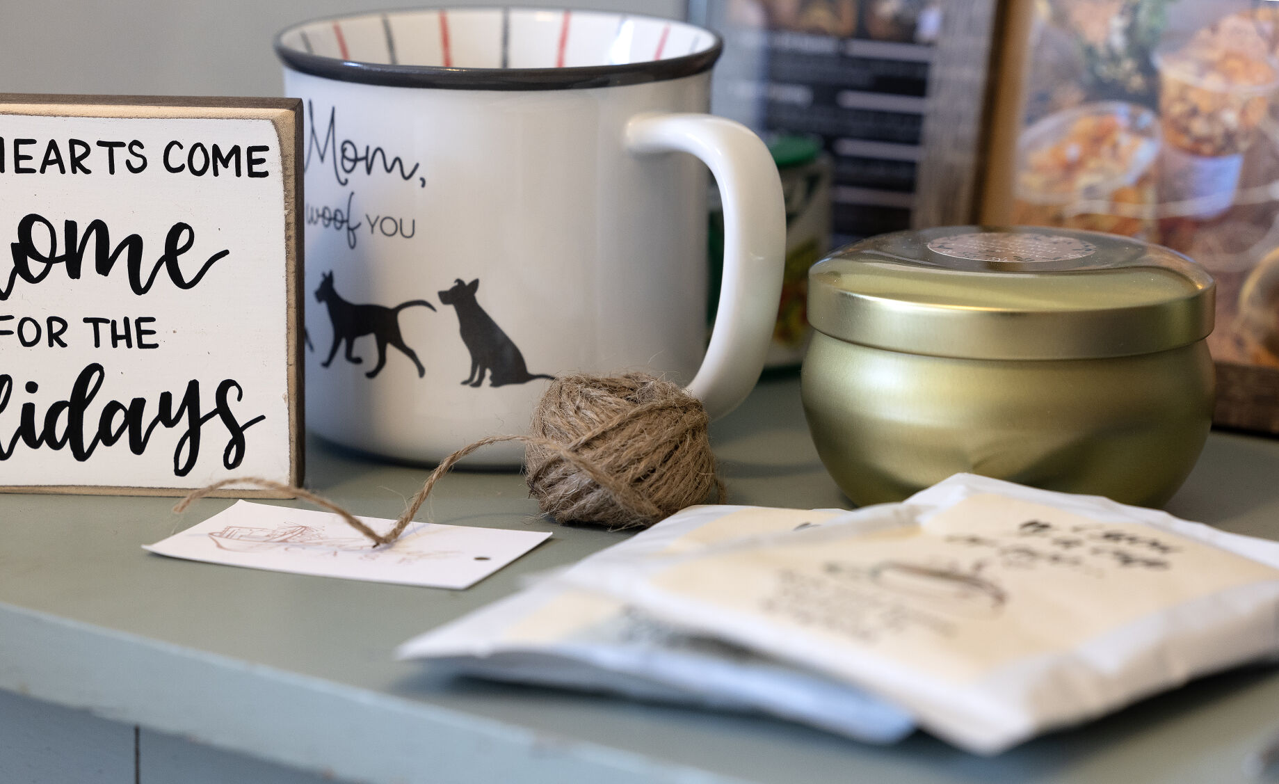 Melaas puts products from Jo Daviess County businesses in her gift baskets.    PHOTO CREDIT: Stephen Gassman
Telegraph Herald