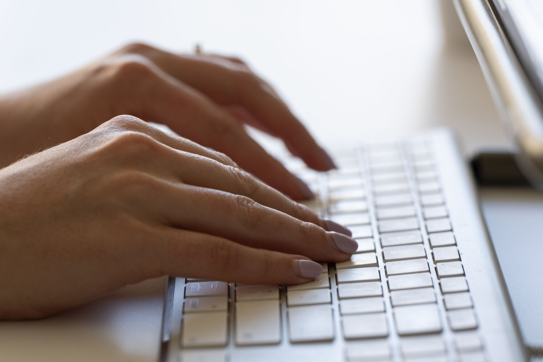 <p>FILE - A person types on a keyboard on June 6, 2024, in Portland, Ore. (AP Photo/Jenny Kane, File)</p>   PHOTO CREDIT: Jenny Kane 