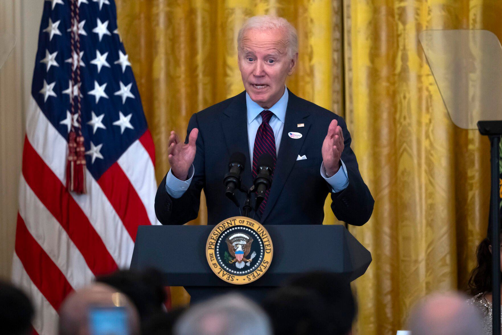 <p>President Joe Biden speaks at a reception celebrating Diwali, in the East Room of the White House in Washington, Monday, Oct. 28, 2024. (AP Photo/Ben Curtis)</p>   PHOTO CREDIT: Ben Curtis 