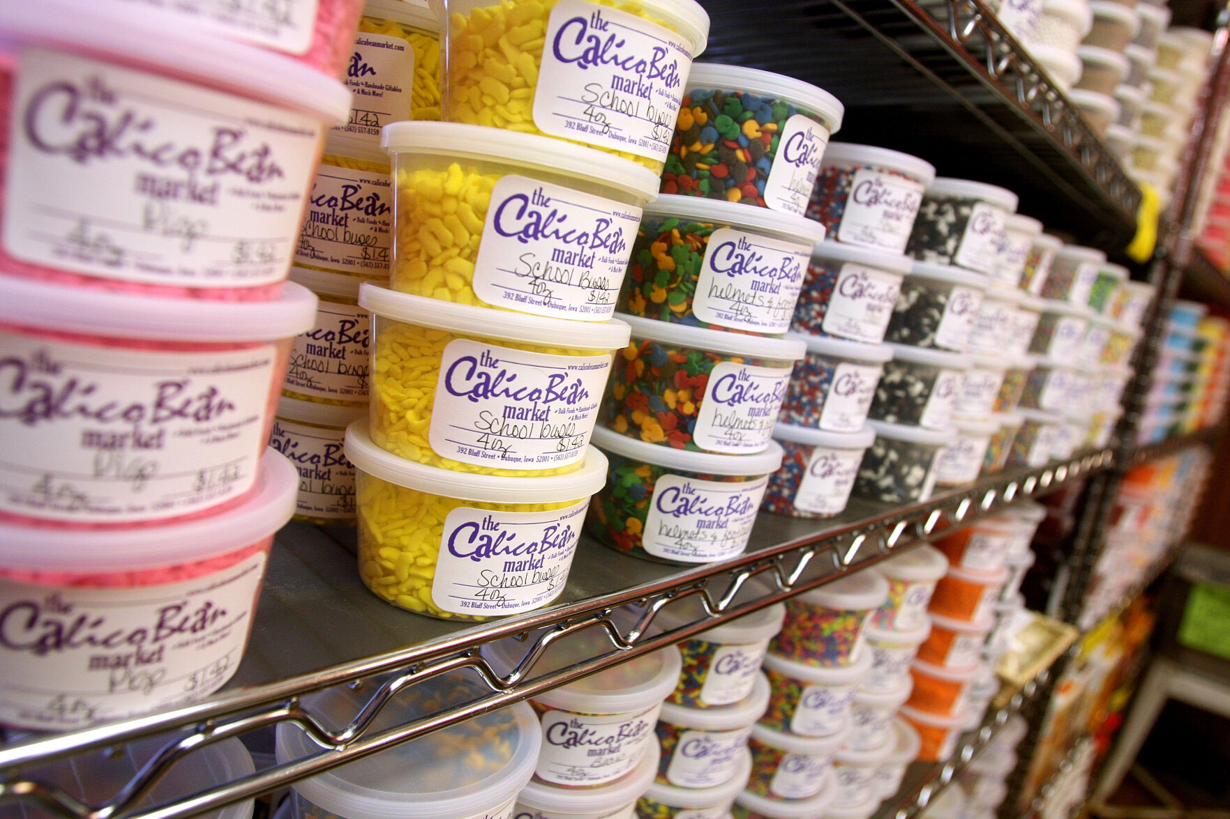 An assortment of sprinkles are displayed at The Calico Bean Market.    PHOTO CREDIT: File photo