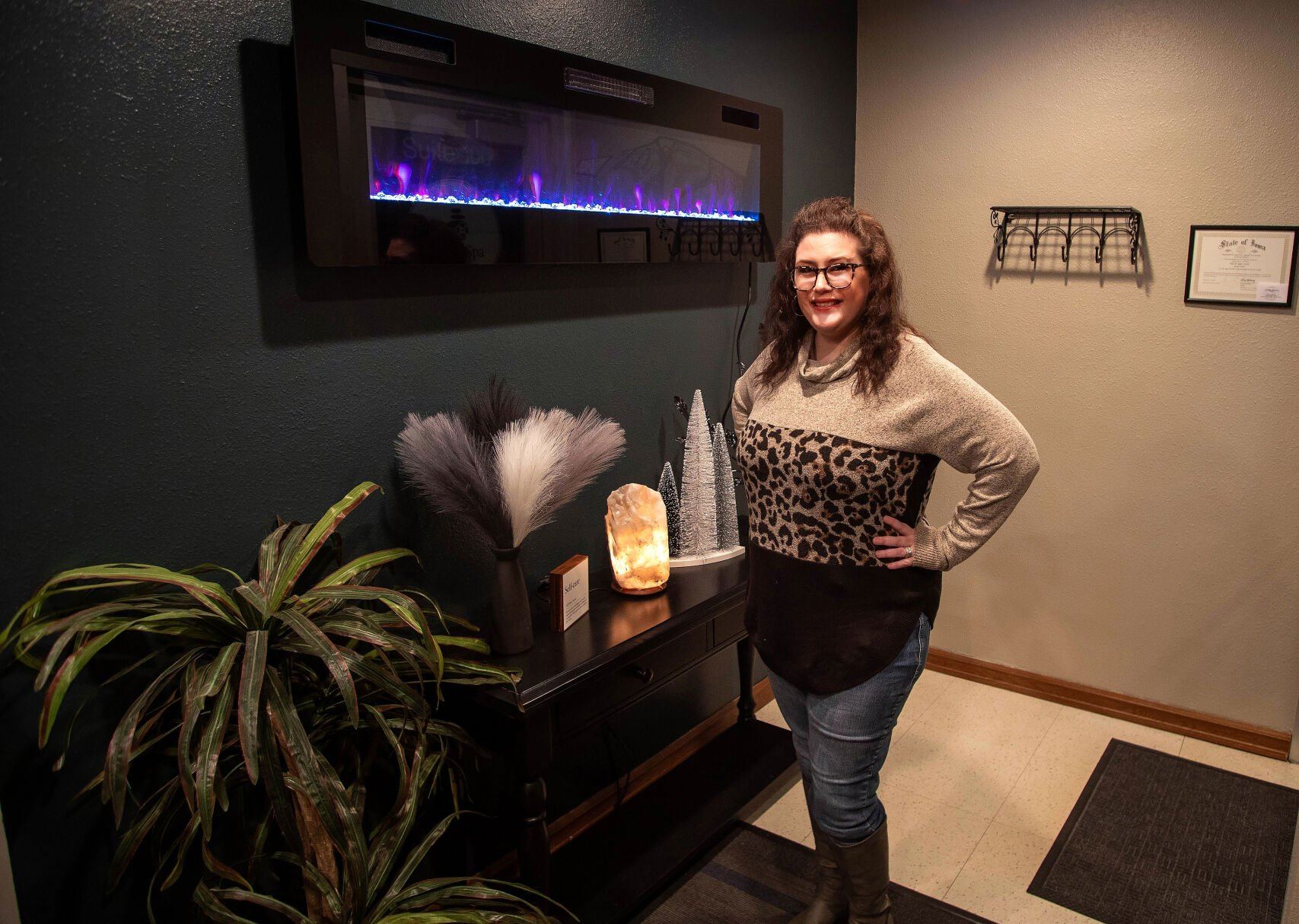 Kaylee Webb, owner of 3rd Street Spa in Dyersville, Iowa on Friday, November 1, 2024.    PHOTO CREDIT: Lukas Schoaf