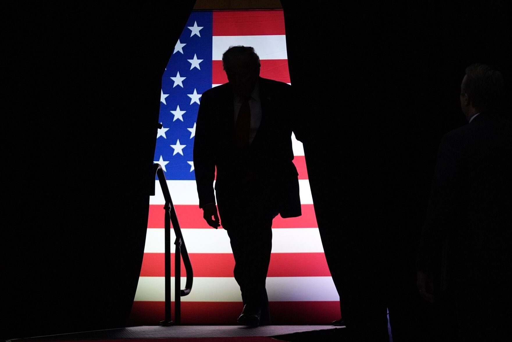 <p>Republican presidential nominee former President Donald Trump arrives at a campaign rally at PPG Paints Arena, Monday, Nov. 4, 2024, in Pittsburgh, Pa. (AP Photo/Evan Vucci)</p>   PHOTO CREDIT: Evan Vucci 