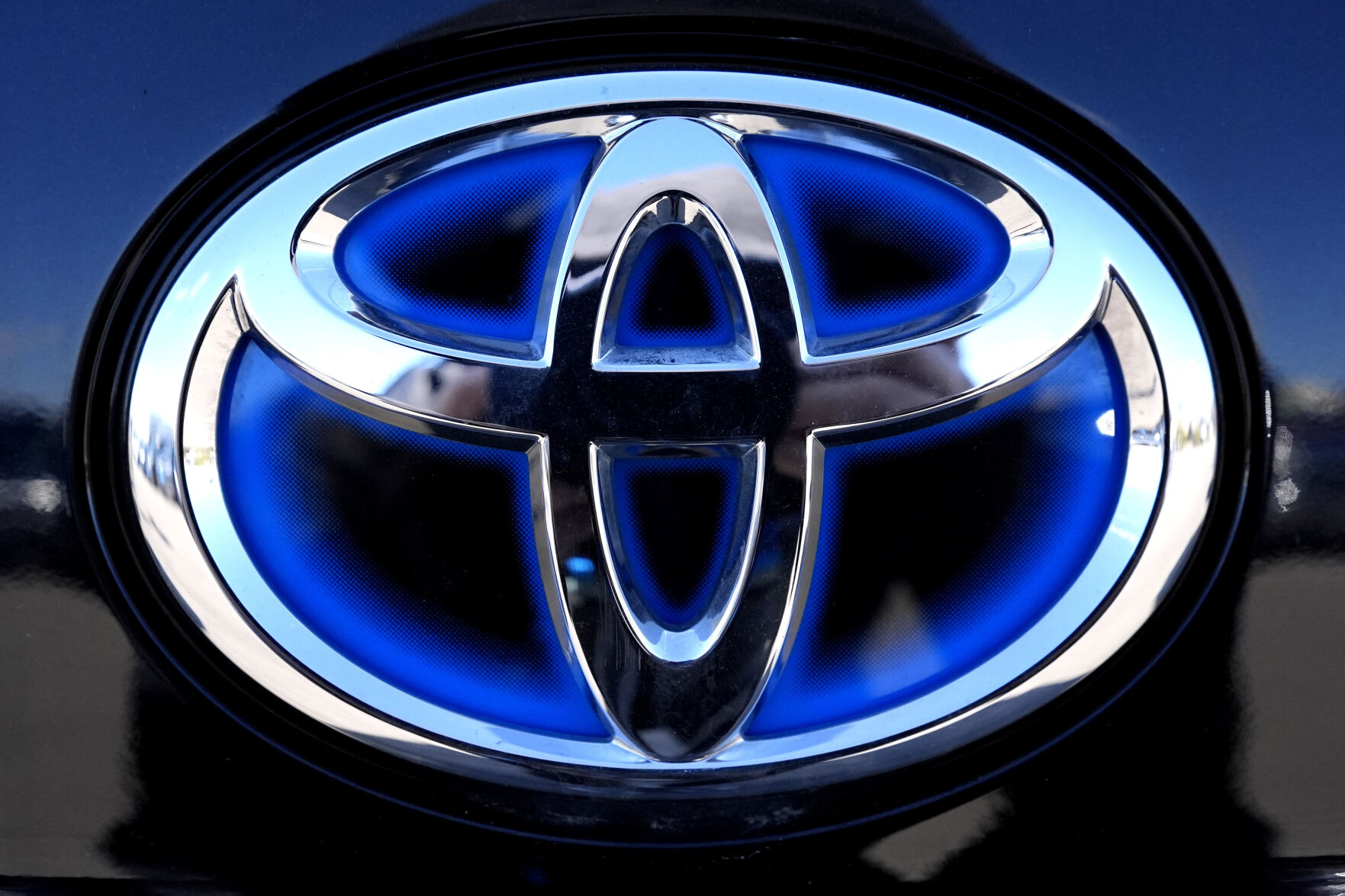 <p>FILE - Toyota logo (Hybrid model) is seen at a new and used vehicles dealership in Palatine, Ill., Tuesday, March 20, 2024. (AP Photo/Nam Y. Huh, File)</p>   PHOTO CREDIT: Nam Y. Huh 