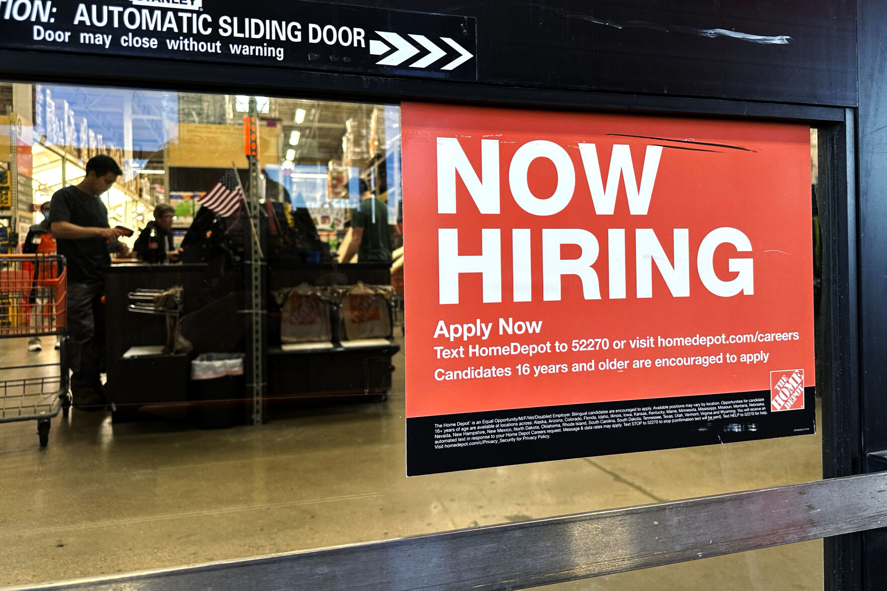 <p>A hiring sign is displayed at a retail store in Mount Prospect, Ill., Saturday, Nov. 2, 2024. (AP Photo/Nam Y. Huh)</p>   PHOTO CREDIT: Nam Y. Huh 