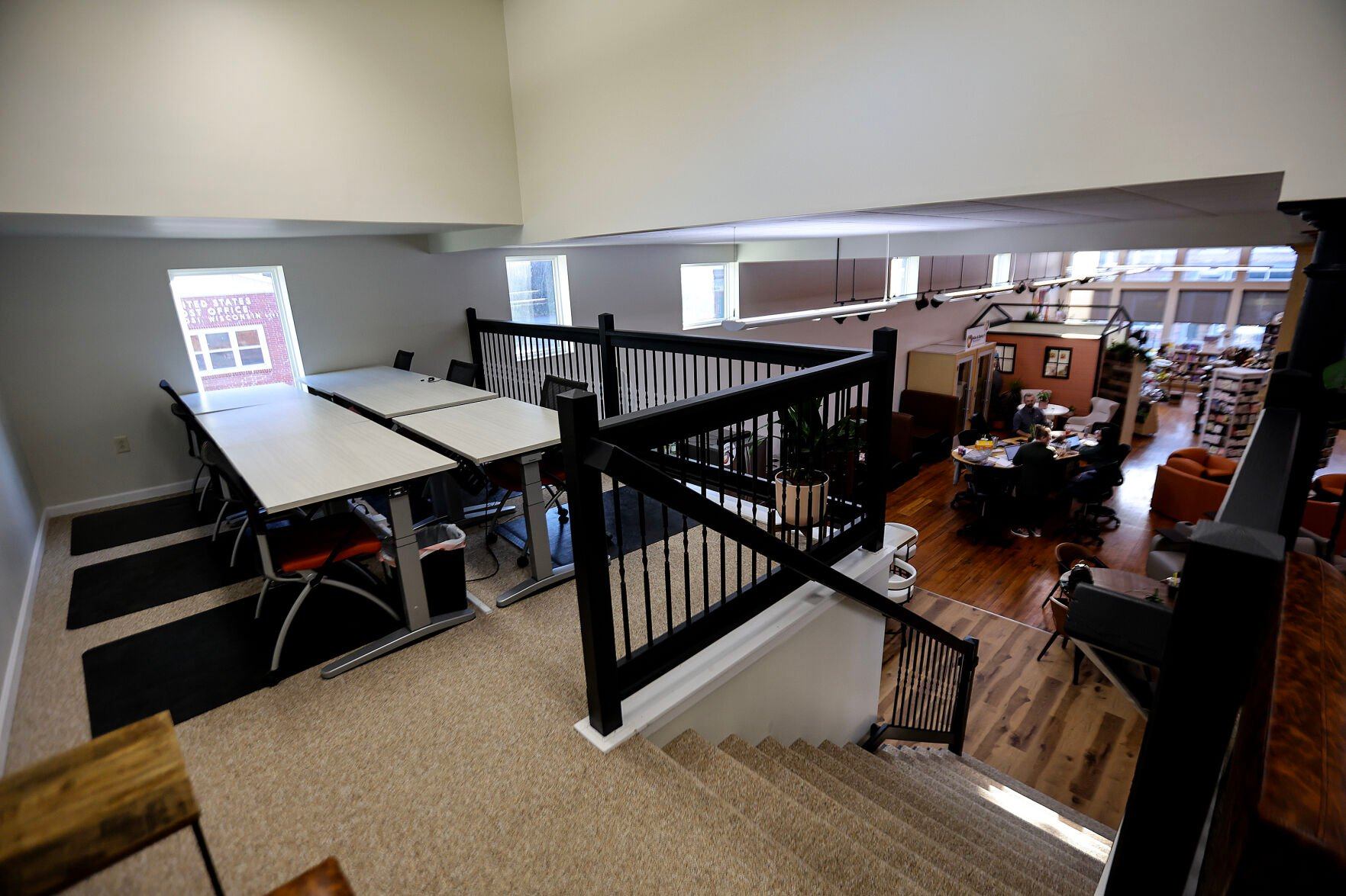 The Hub, a co-working space, and Pages and Parcels, a retail and shipping business recently opened in Potosi, Wis.    PHOTO CREDIT: Dave Kettering