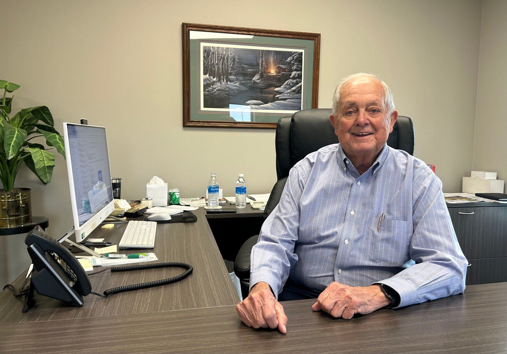 Dave Bell, 79, of Dyersville, is the president of SpecCast Collectibles. The company marks its 50th anniversary in 2024.    PHOTO CREDIT: Erik Hogstrom
Telegraph Herald