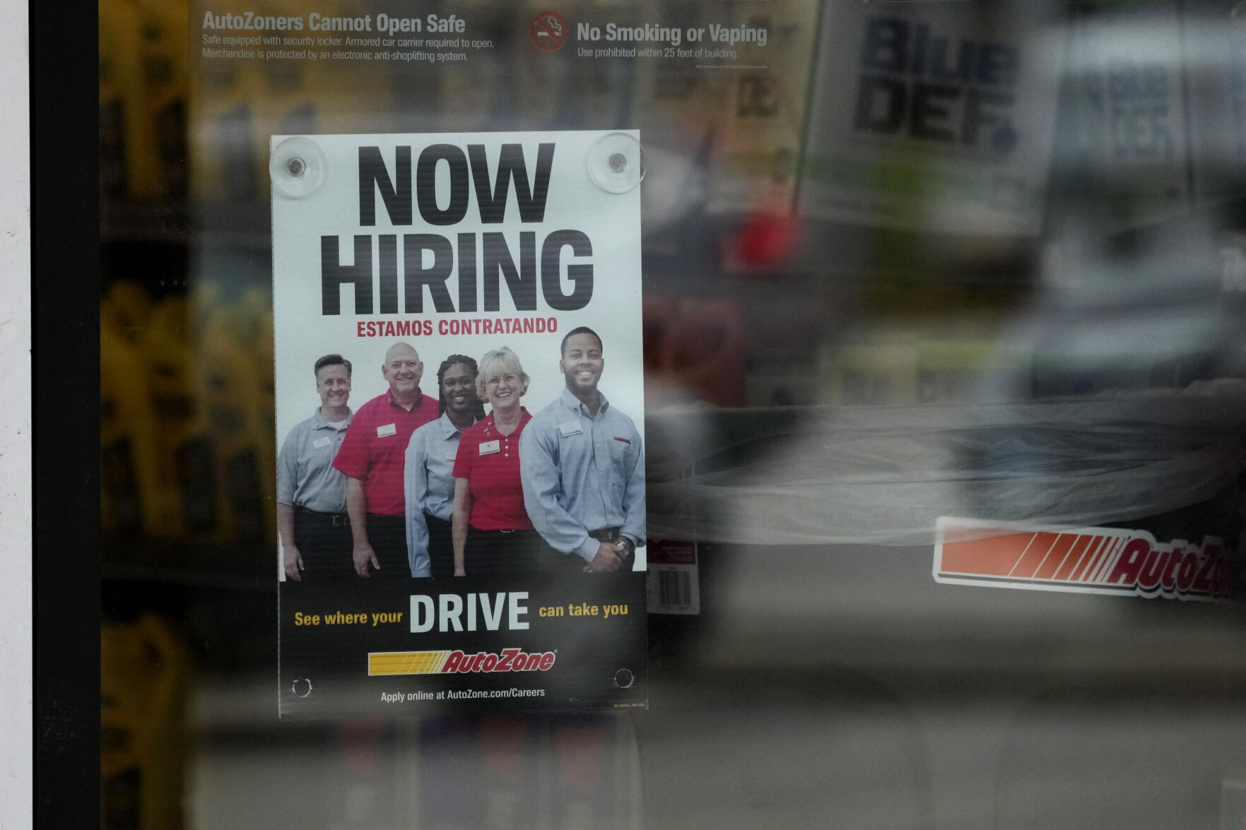 <p>A hiring sign is displayed at a retail store in Buffalo Grove, Ill., Wednesday, Nov. 6, 2024. (AP Photo/Nam Y. Huh)</p>   PHOTO CREDIT: Nam Y. Huh