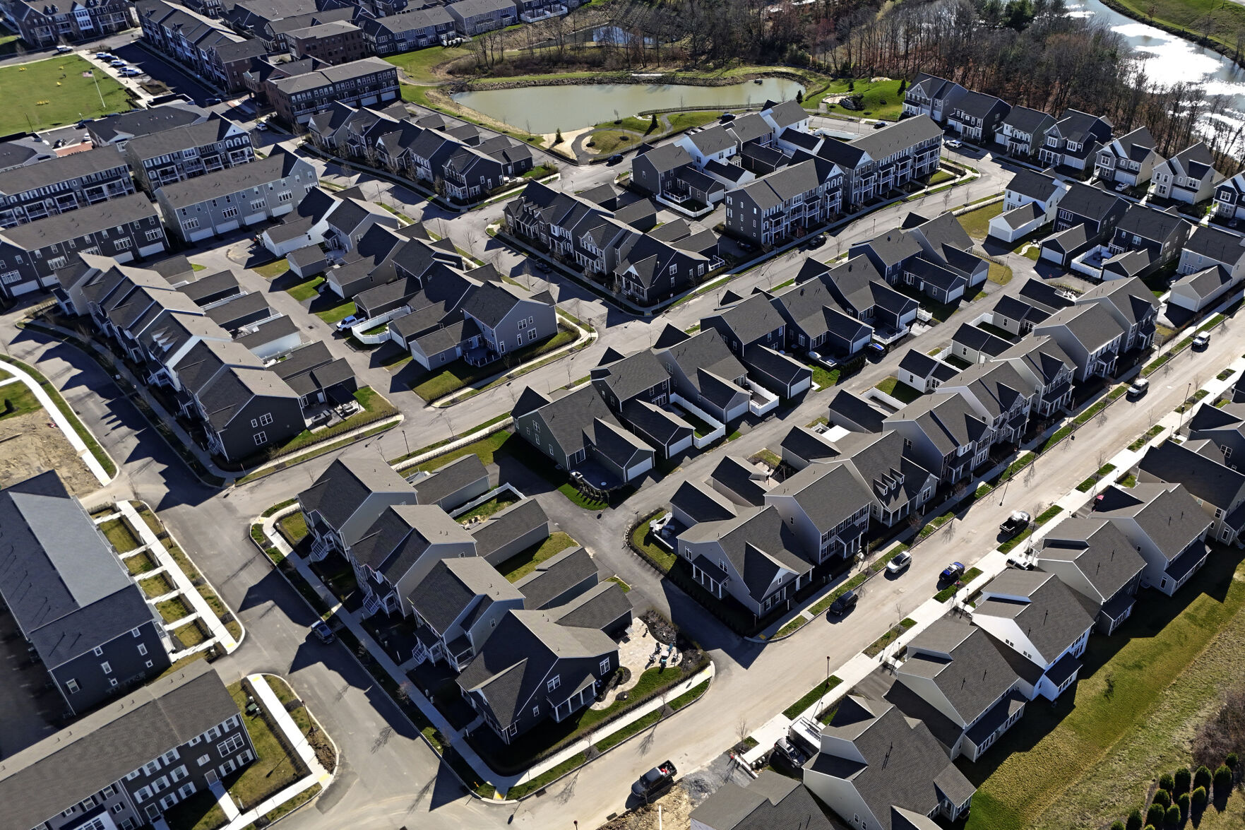 <p>FILE - A housing development in Cranberry Township, Pa., is shown on March 29, 2024. (AP Photo/Gene J. Puskar, File)</p>   PHOTO CREDIT: Gene J. Puskar