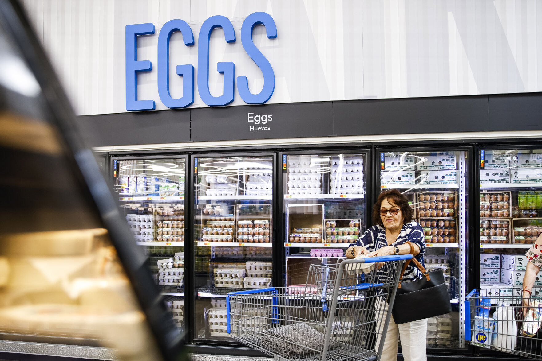 <p>FILE - A woman buys eggs at a Walmart Superstore in Secaucus, New Jersey, on July 11, 2024. (AP Photo/Eduardo Munoz Alvarez)</p>   PHOTO CREDIT: Eduardo Munoz Alvarez