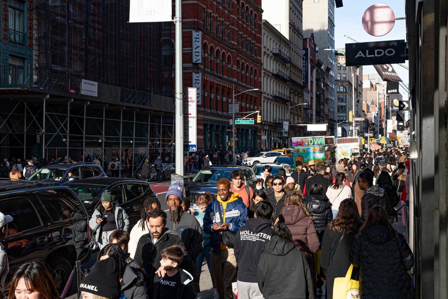 <p>FILE - Shoppers and others walk down a crowded sidewalk on Black Friday in the Soho neighborhood of New York, Nov. 24, 2023. (AP Photo/Peter K. Afriyie, File)</p>   PHOTO CREDIT: Peter K. Afriyie - staff, ASSOCIATED PRESS