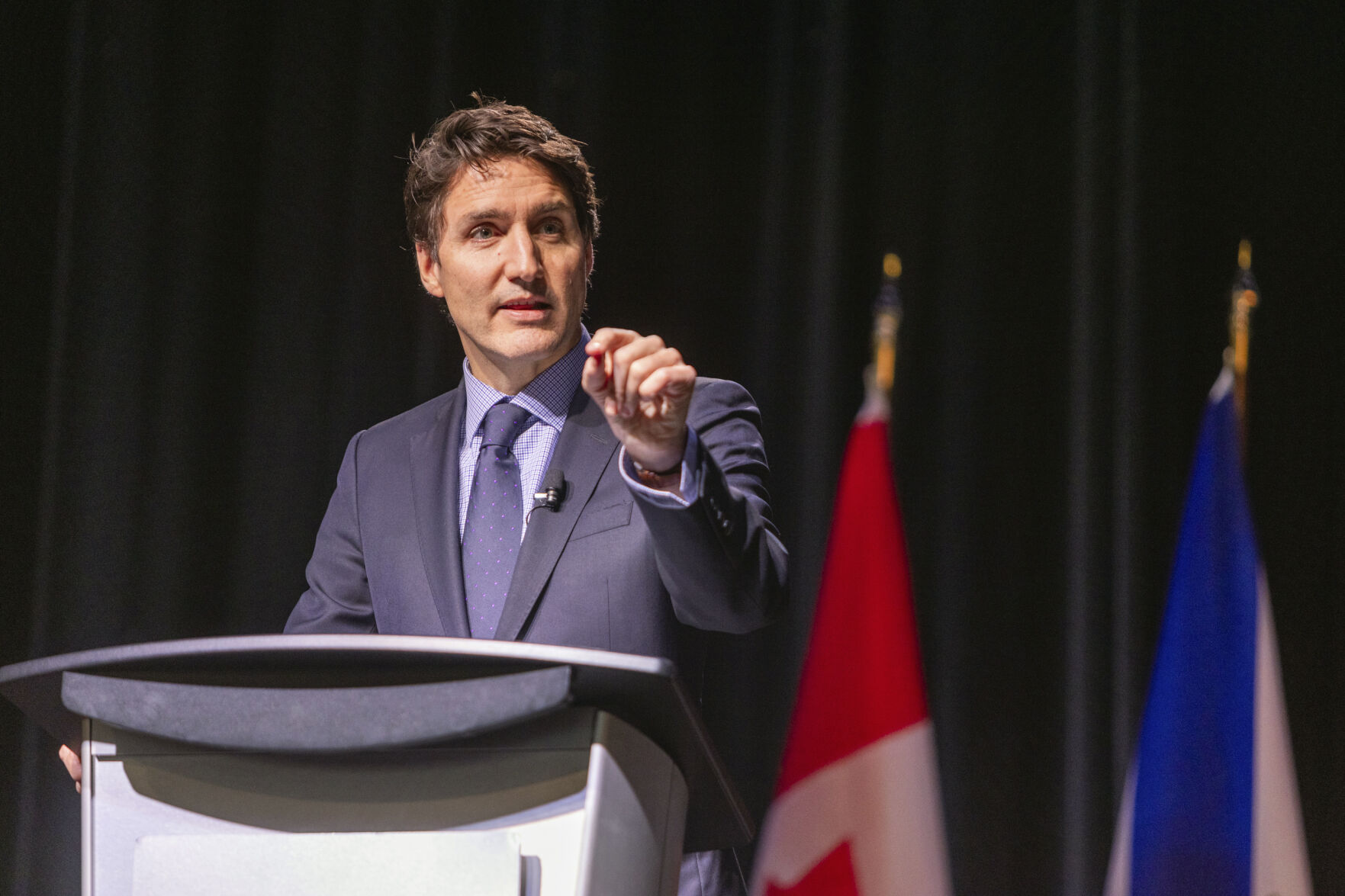 <p>Canadian Prime Minister Justin Trudeau attends a fireside chat with the Halifax Chamber of Commerce in Halifax Monday Dec. 9, 2024. (Riley Smith/The Canadian Press via AP)</p>   PHOTO CREDIT: Riley Smith 