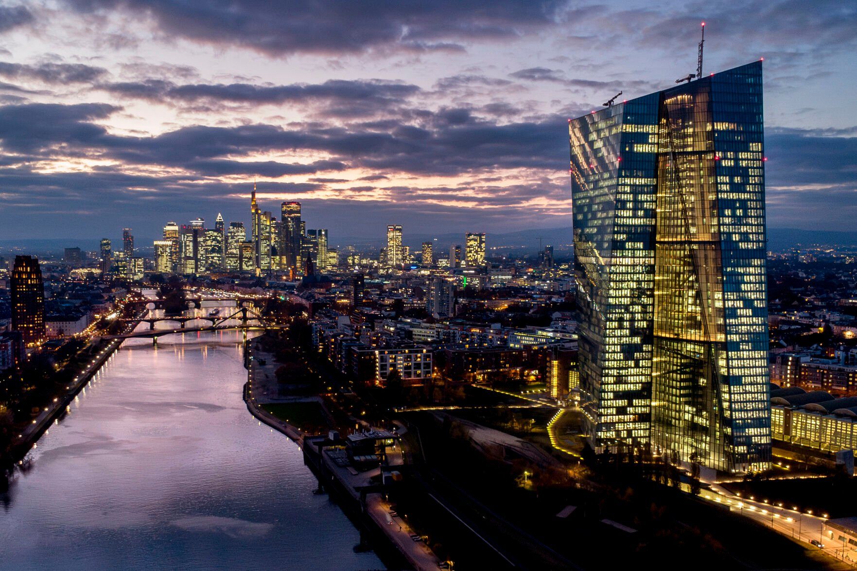 <p>FILE - The European Central Bank, right, stands amid buildings in the banking district of Frankfurt, Germany, Nov. 12, 2024. (AP Photo/Michael Probst, File)</p>   PHOTO CREDIT: Michael Probst - staff, ASSOCIATED PRESS