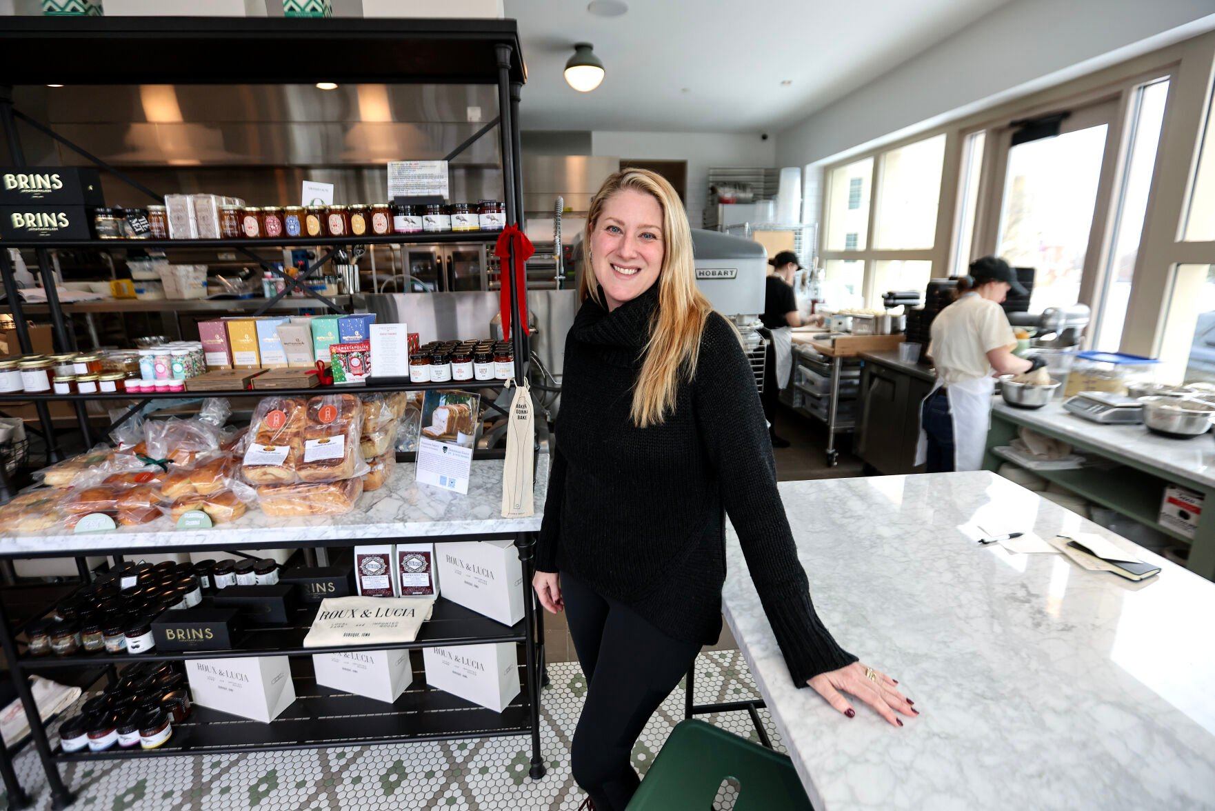 Roux Conlon of Roux & Lucia bakery in Dubuque.    PHOTO CREDIT: Dave Kettering