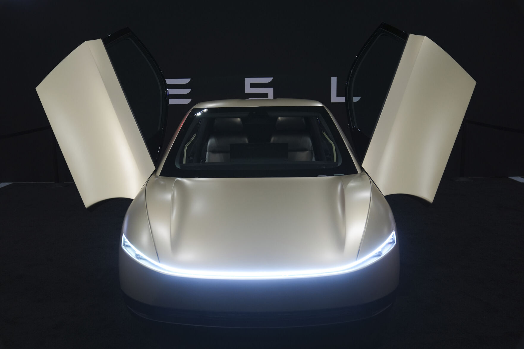 <p>FILE - The Tesla Cybercab is shown at the AutoMobility LA Auto Show, on Nov. 21, 2024, in Los Angeles. (AP Photo/Jae C. Hong, File)</p>   PHOTO CREDIT: Jae C. Hong - staff, ASSOCIATED PRESS