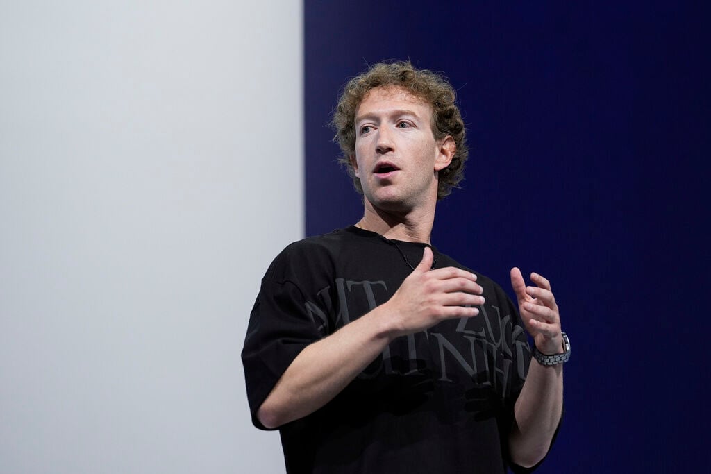 Meta CEO Mark Zuckerberg speaks at a conference in Menlo Park, Calif. Facebook and Instagram owner Meta said it