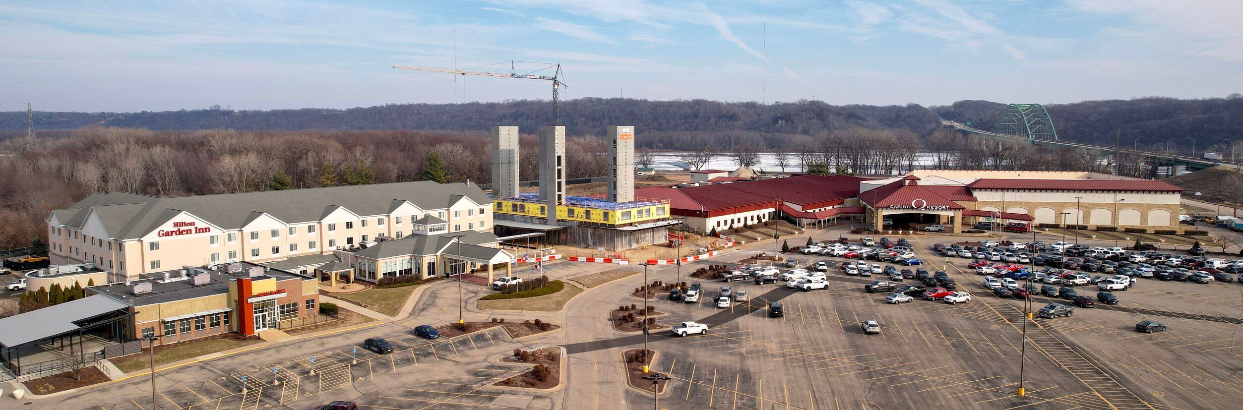 Construction continues on a seven-story boutique hotel at Q Casino + Resort on Thursday.    PHOTO CREDIT: Dave Kettering