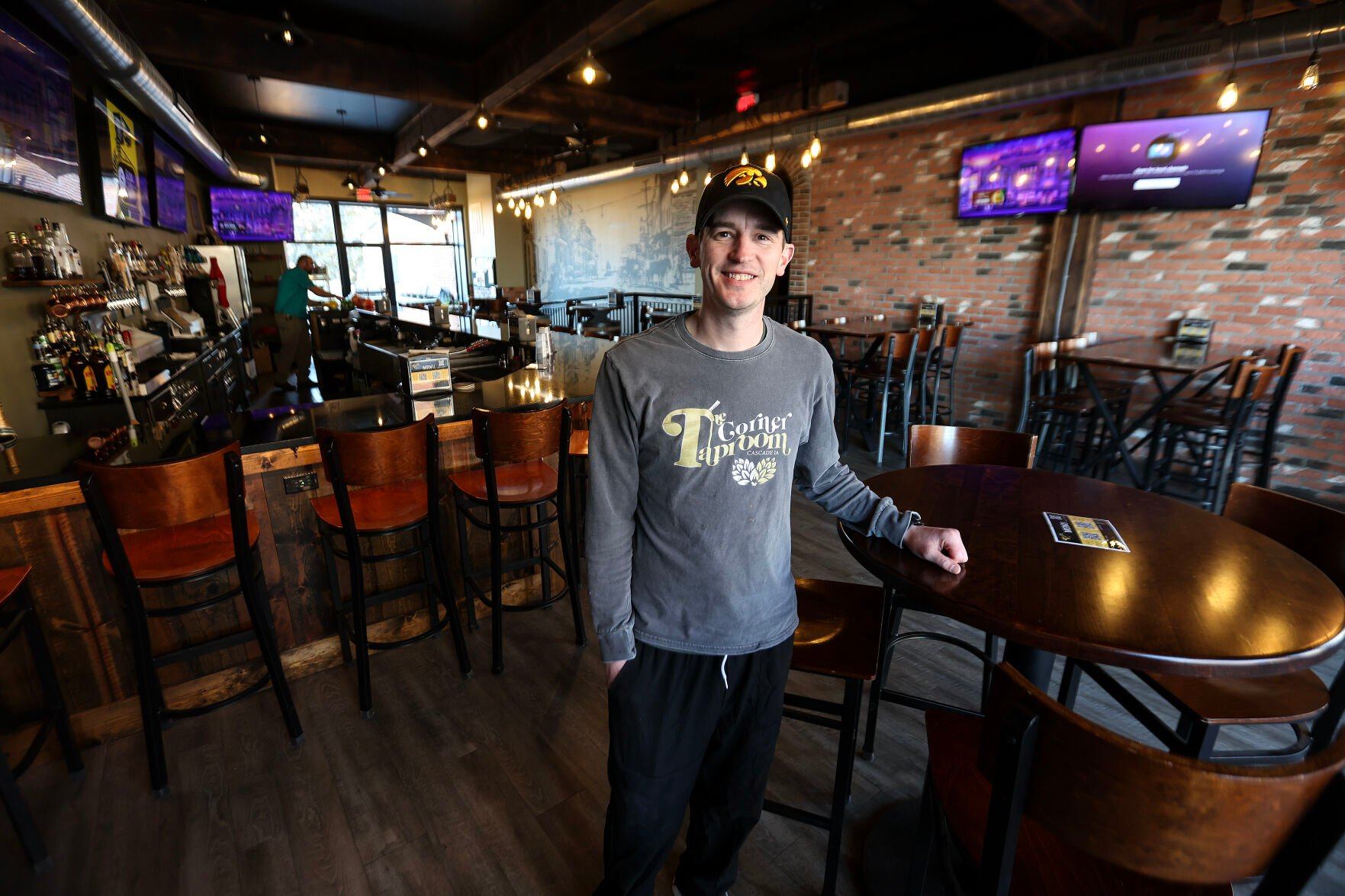 Zach Nothdorf is the new owner of The Corner Taproom in Cascade, Iowa.    PHOTO CREDIT: Dave Kettering