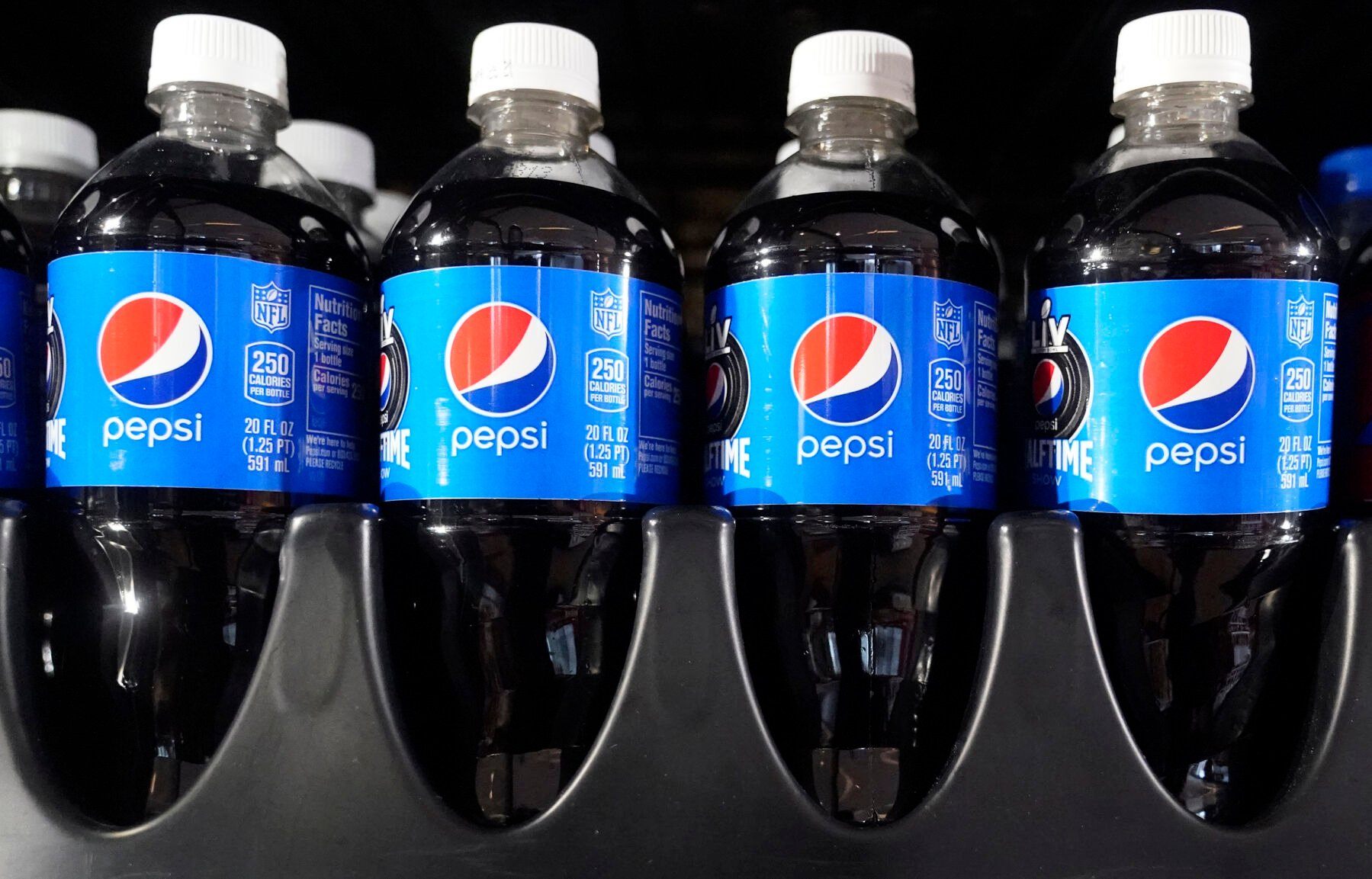 <p>FILE - Pepsi soda bottles are on display for sale Friday, Feb. 5, 2021, in Dallas. (AP Photo/LM Otero)</p>   PHOTO CREDIT: LM Otero 