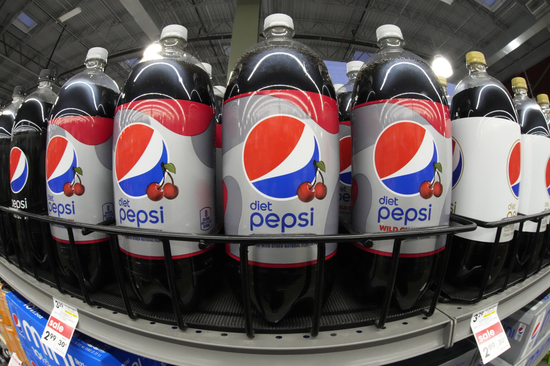 <p>FILE - Bottles of Diet Pepsi Wild Cherry are displayed at a market in Pittsburgh, Jan. 26, 2023. (AP Photo/Gene J. Puskar, File)</p>   PHOTO CREDIT: Gene J. Puskar - staff, ASSOCIATED PRESS